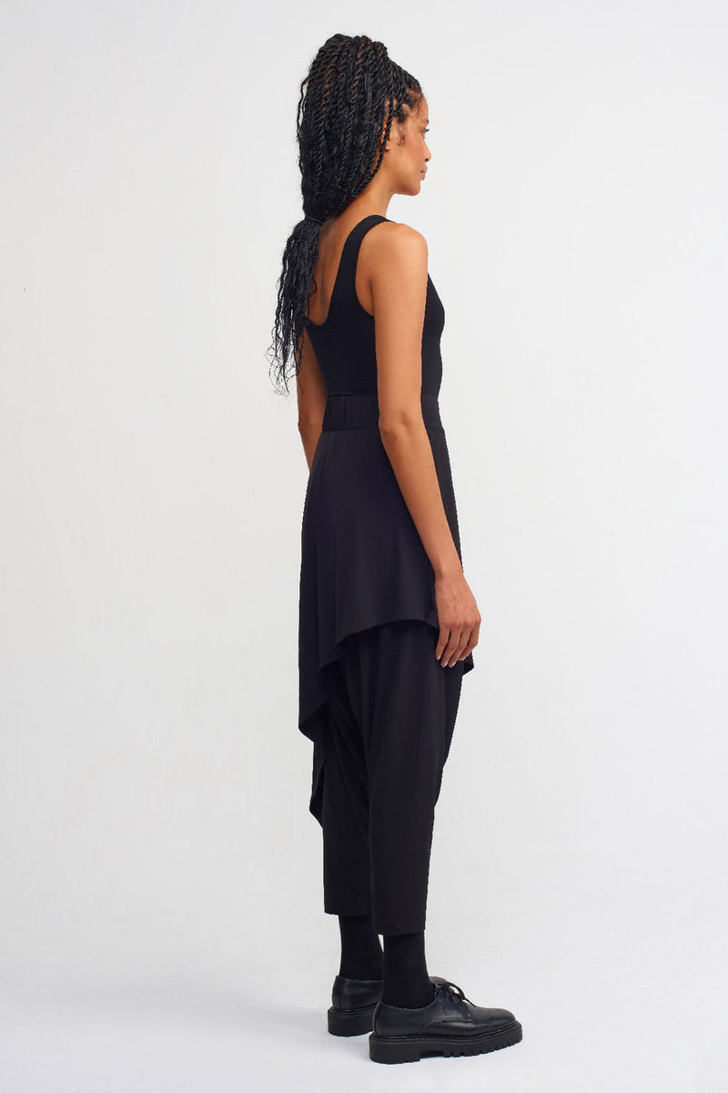 Nu Harem Trousers With Layer Effect Black