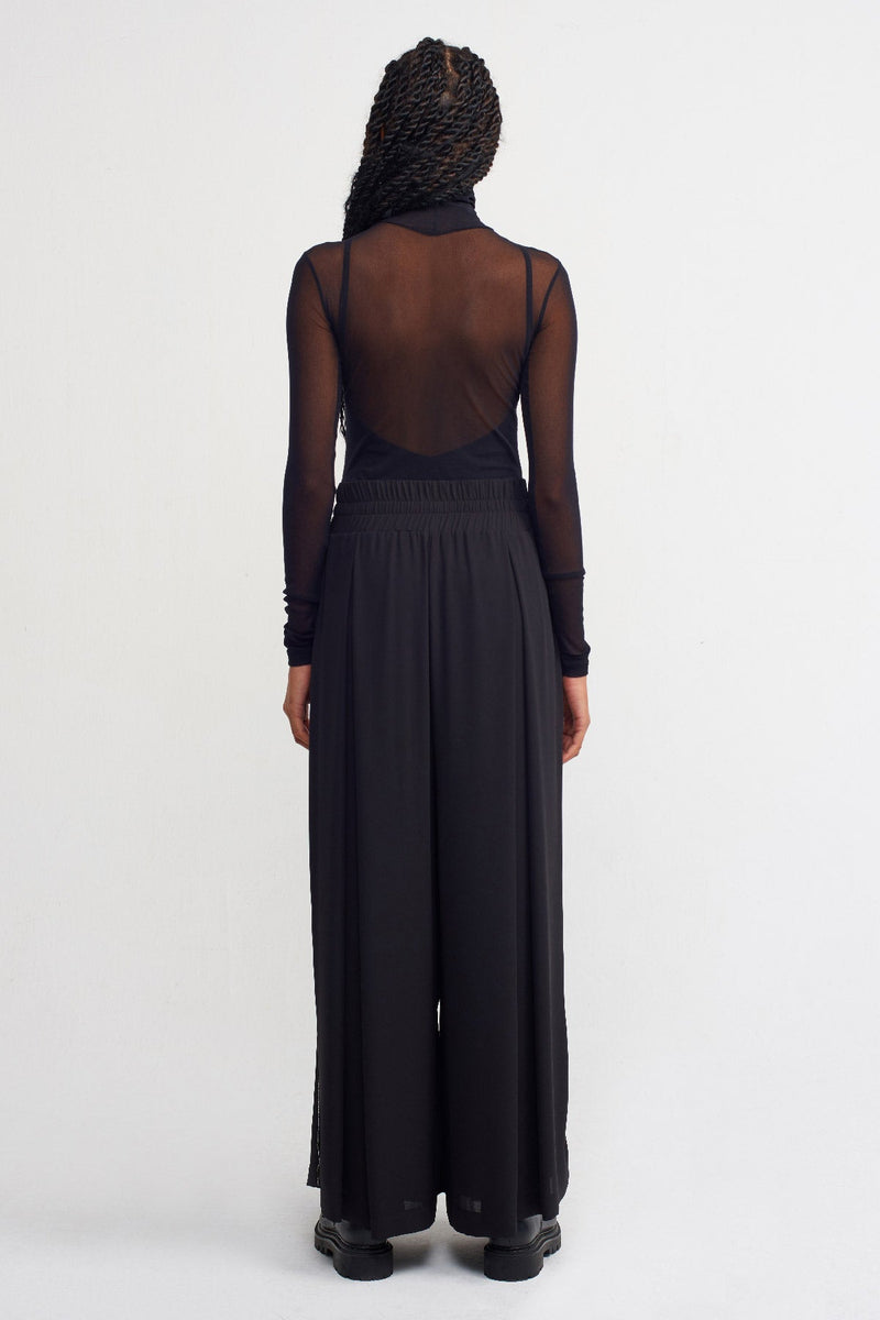 Nu Embellished Detail Loose Fit Trousers Black