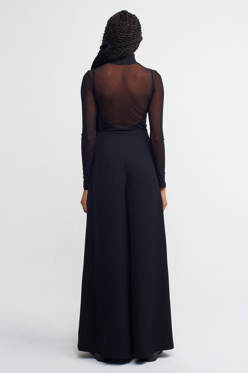 Nu Solid Wide Leg Trousers Black