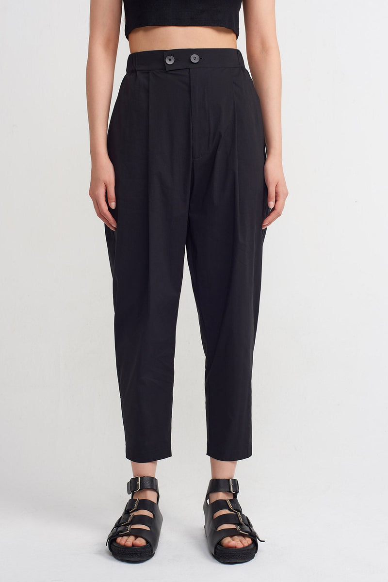 Nu Semi-Elasticated Waist Trousers Black