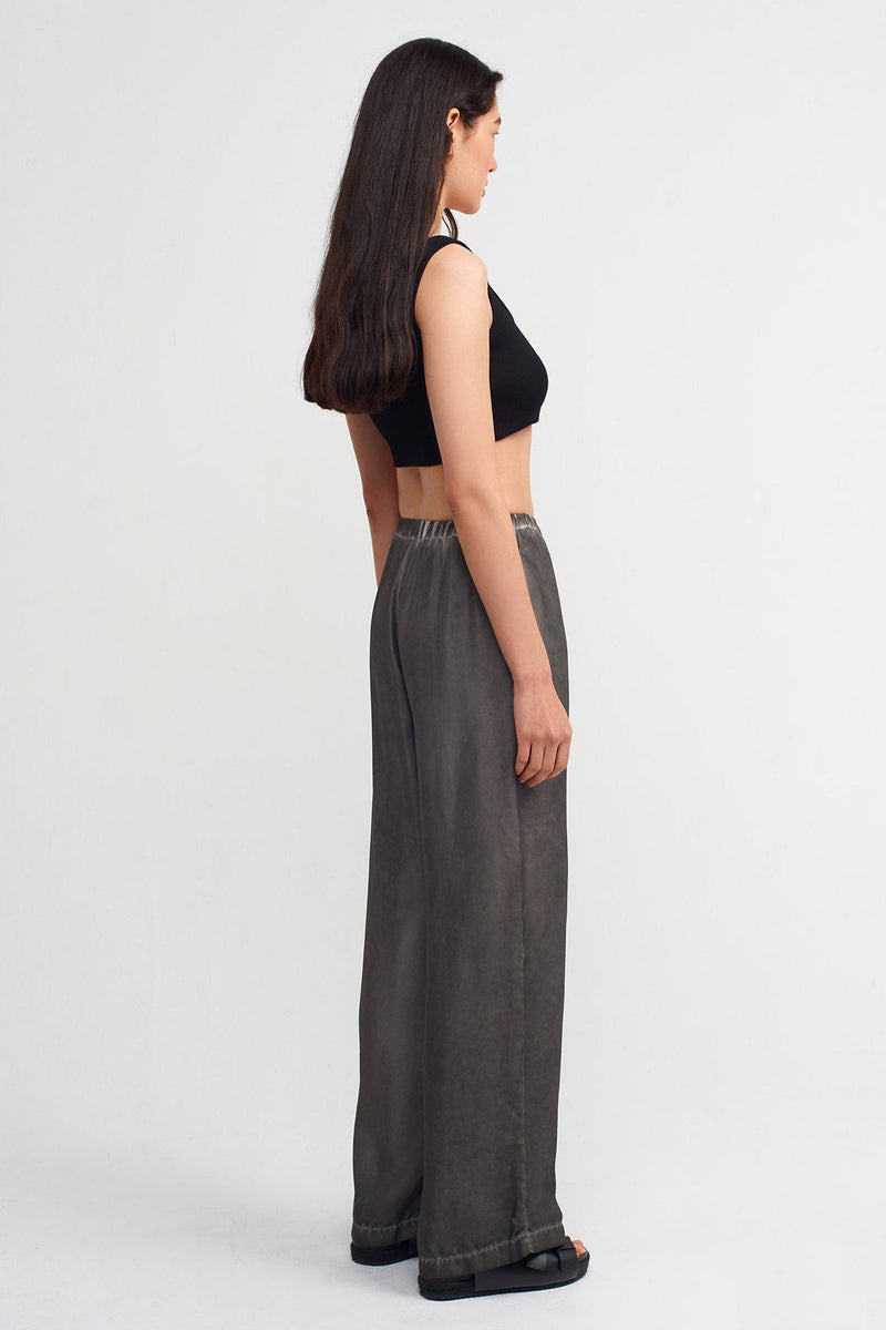 Nu Printed Wide Leg Trousers Black