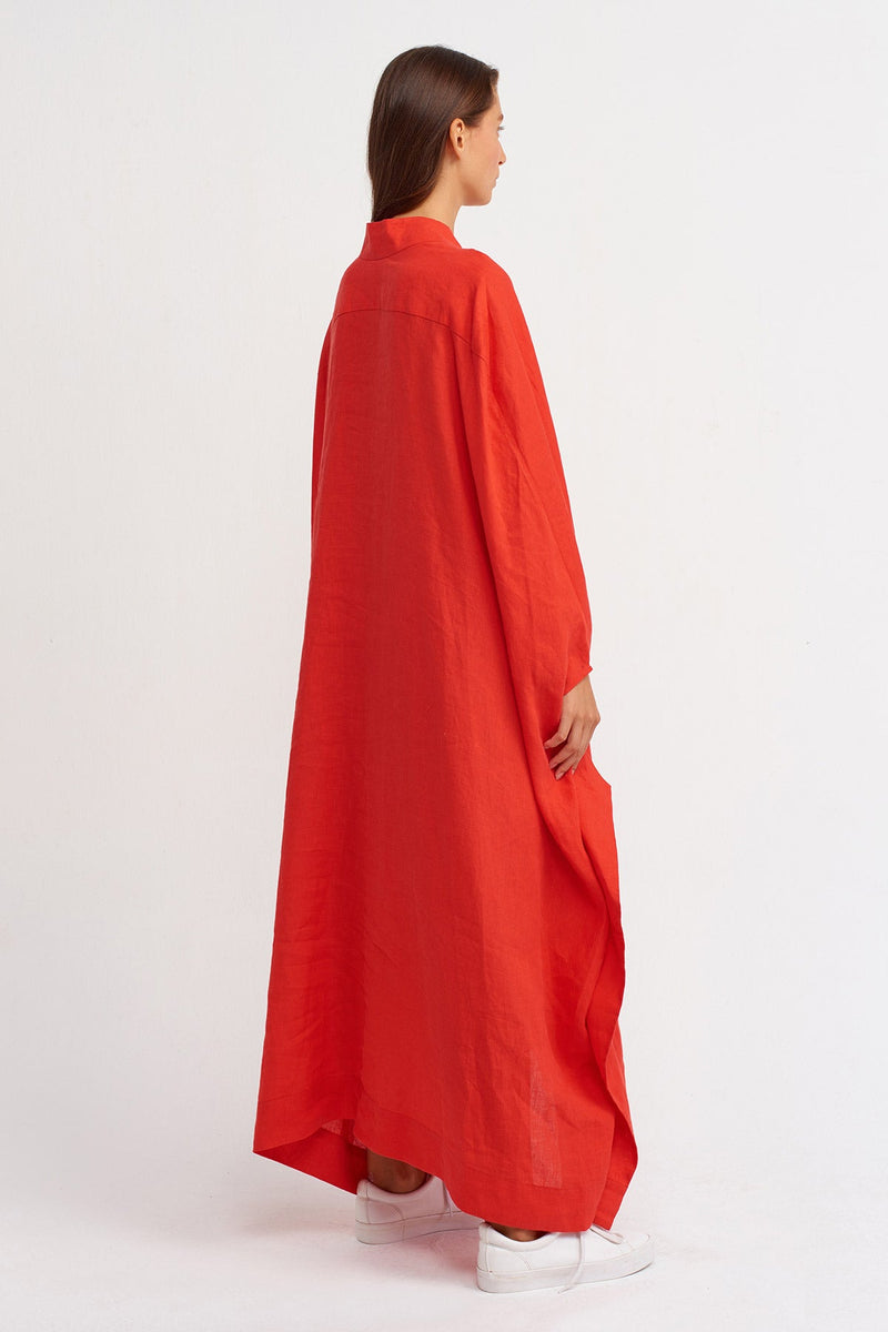 Nu V-Neck Maxi Kaftan Dress Red