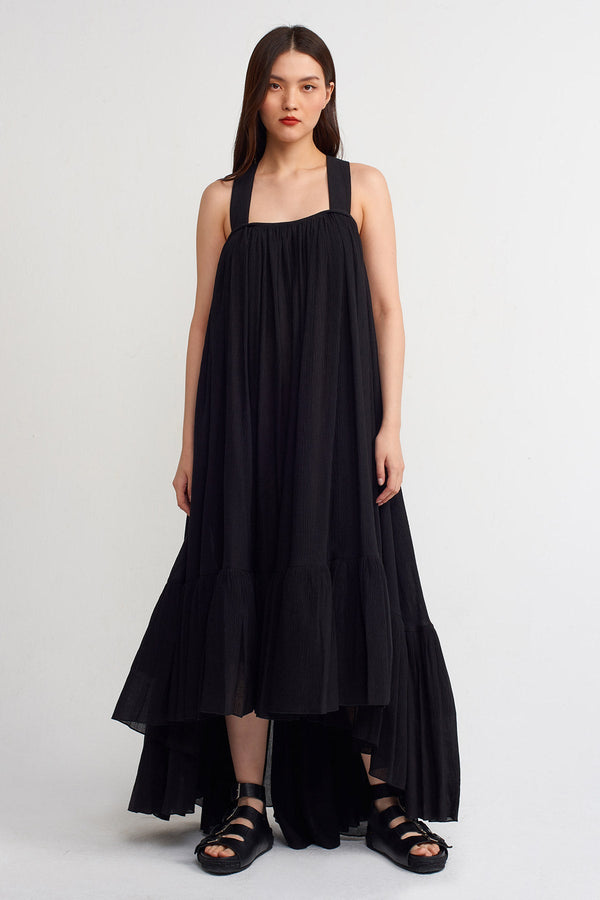 Nu Criss Cross Strap Maxi Dress Black