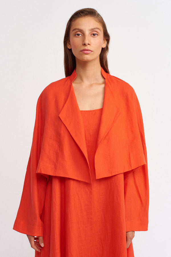 Nu Open-Front Cropped Outerwear Orange