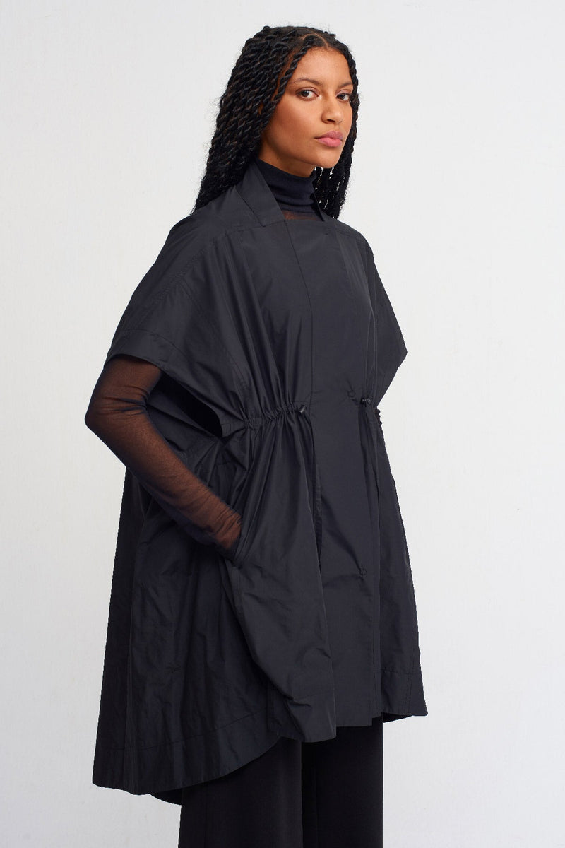 Nu Solid Wide Midi Outerwear Black