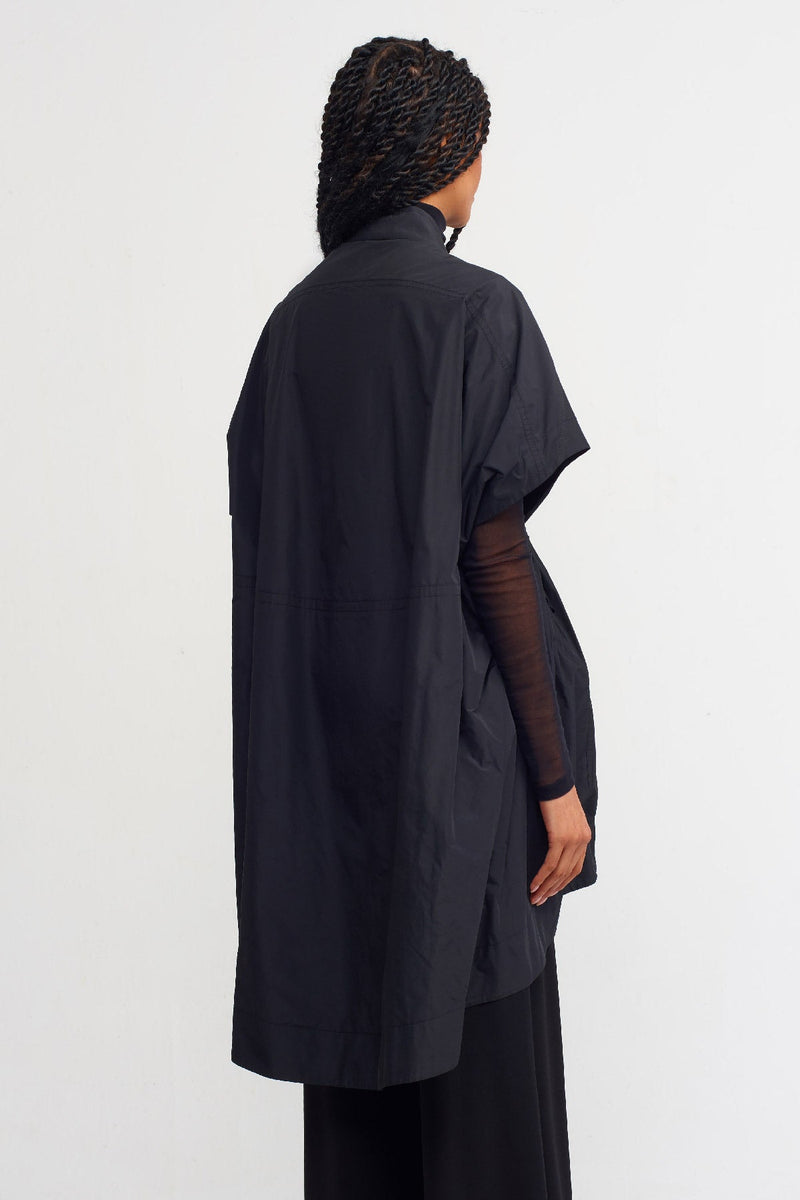 Nu Solid Wide Midi Outerwear Black