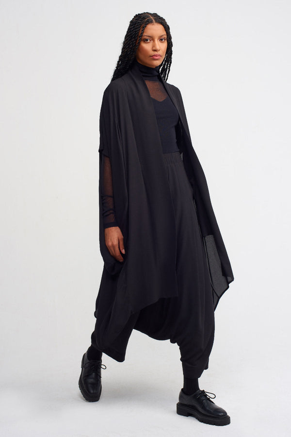 Nu Open-Front Midi Outerwear Black