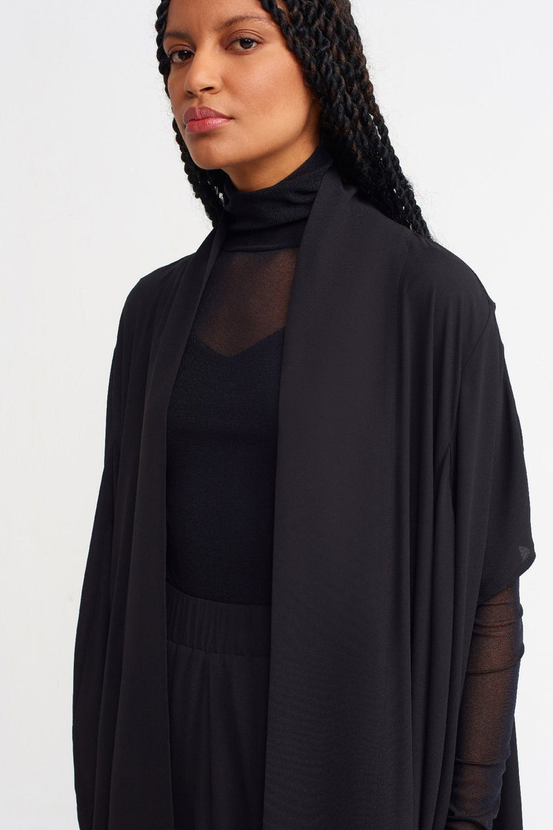 Nu Open-Front Midi Outerwear Black