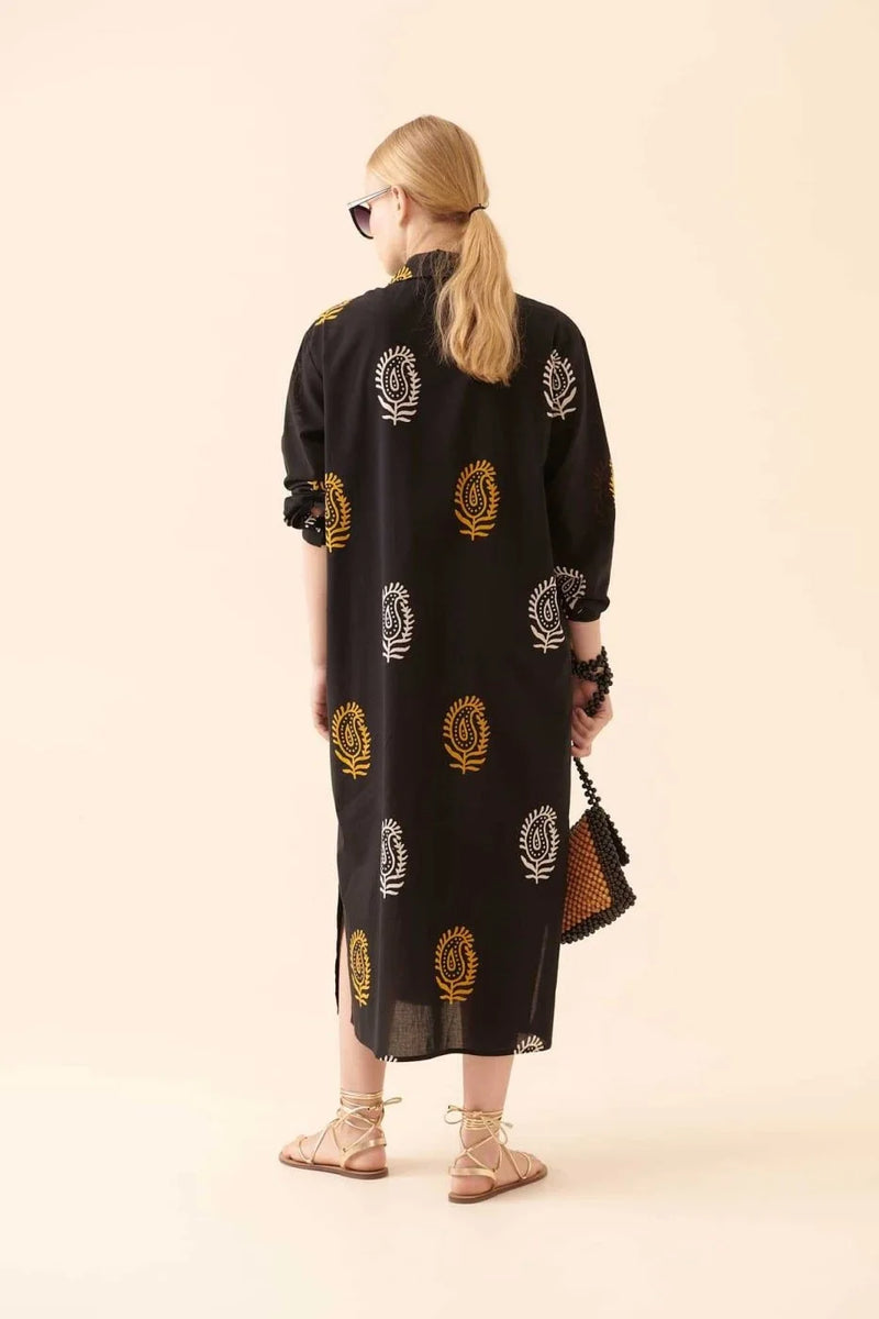 Roman Printed Maxi Shirt Dress Multi Color