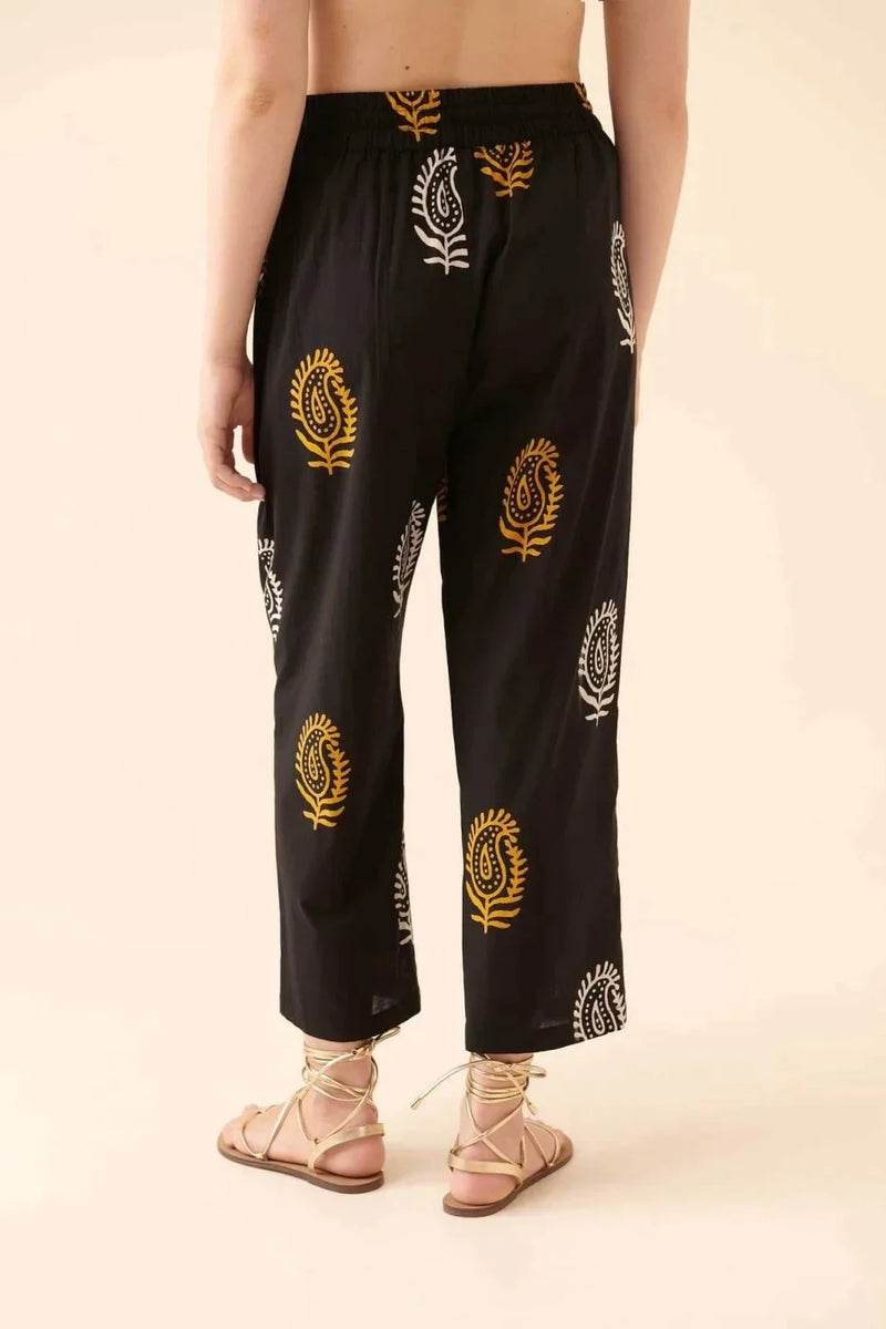 Roman Printed Drawstring Detail Trousers Multi Color