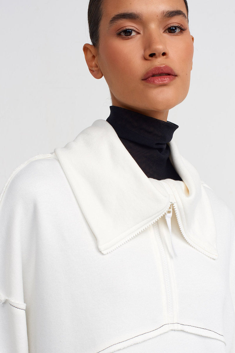 Nu Shawl Collar Lounge Sweatsh?rt Off White