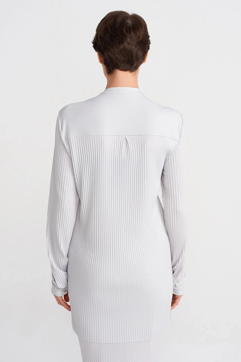 Nu Jersey Pleat Shirt Ice