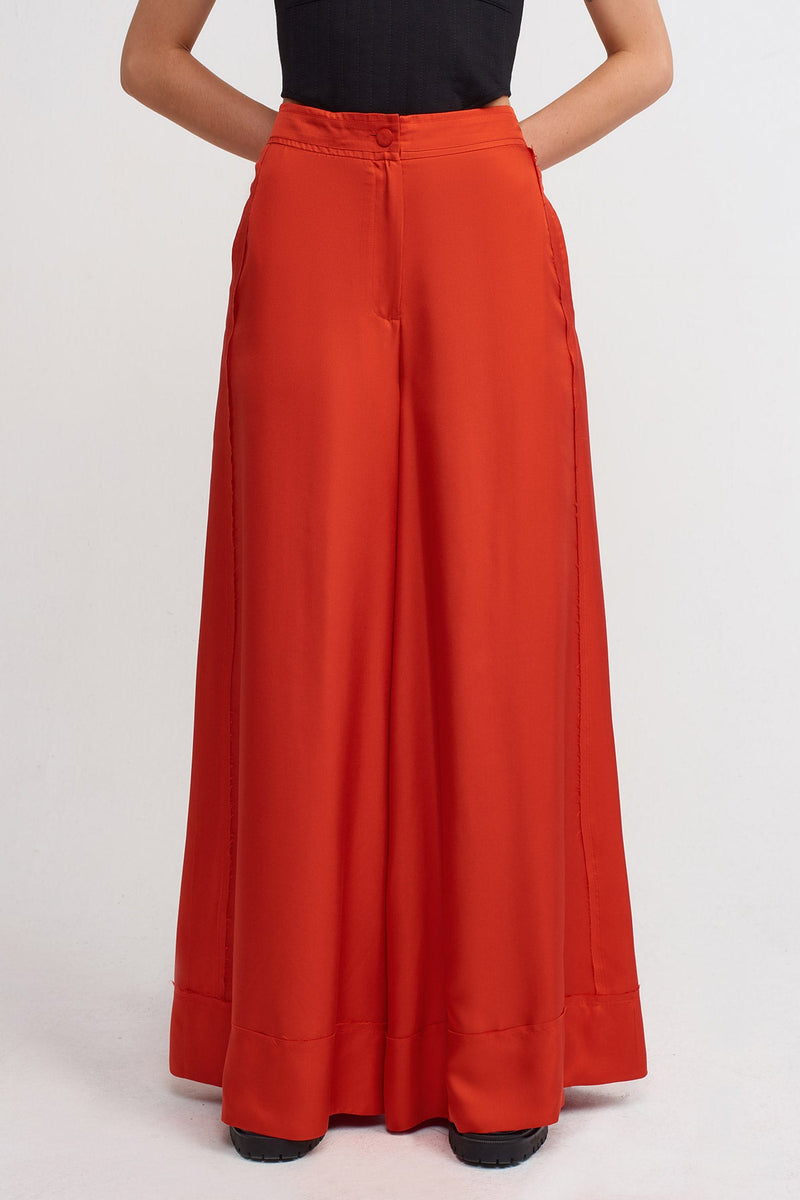 Nu High-Waisted, Wide-Leg Palazzo Pants Red