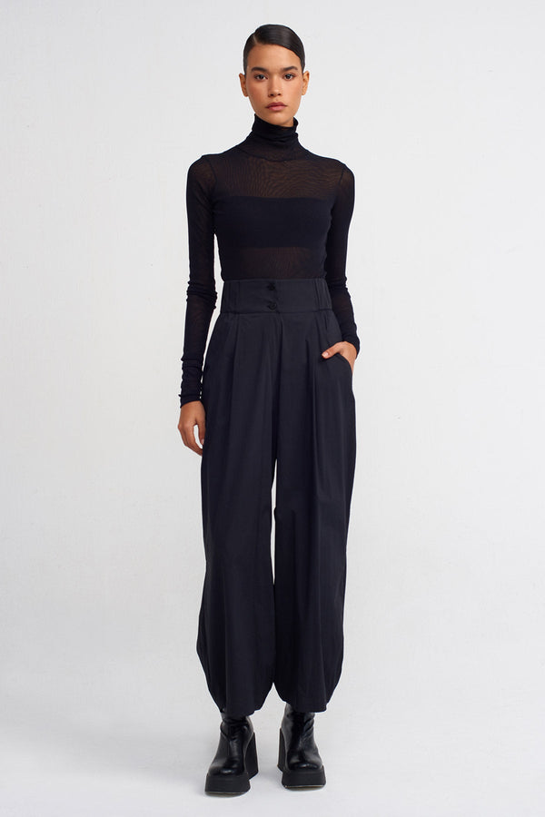 Nu Poplin Harem Trousers Black