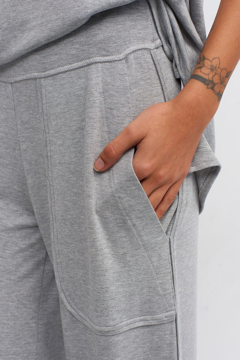 Nu High Waist Lounge Pants Grey Melange