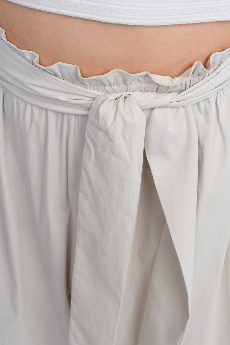 Nu Waist-Tied Poplin Pants Ice