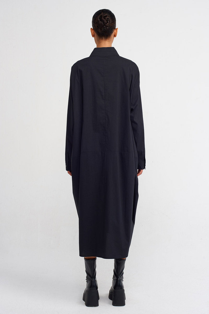 Nu Poplin Shirt Dress Black