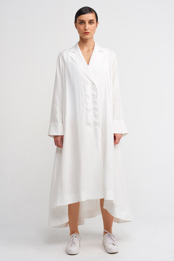 Nu Double-Breasted Jacket Dress Off White