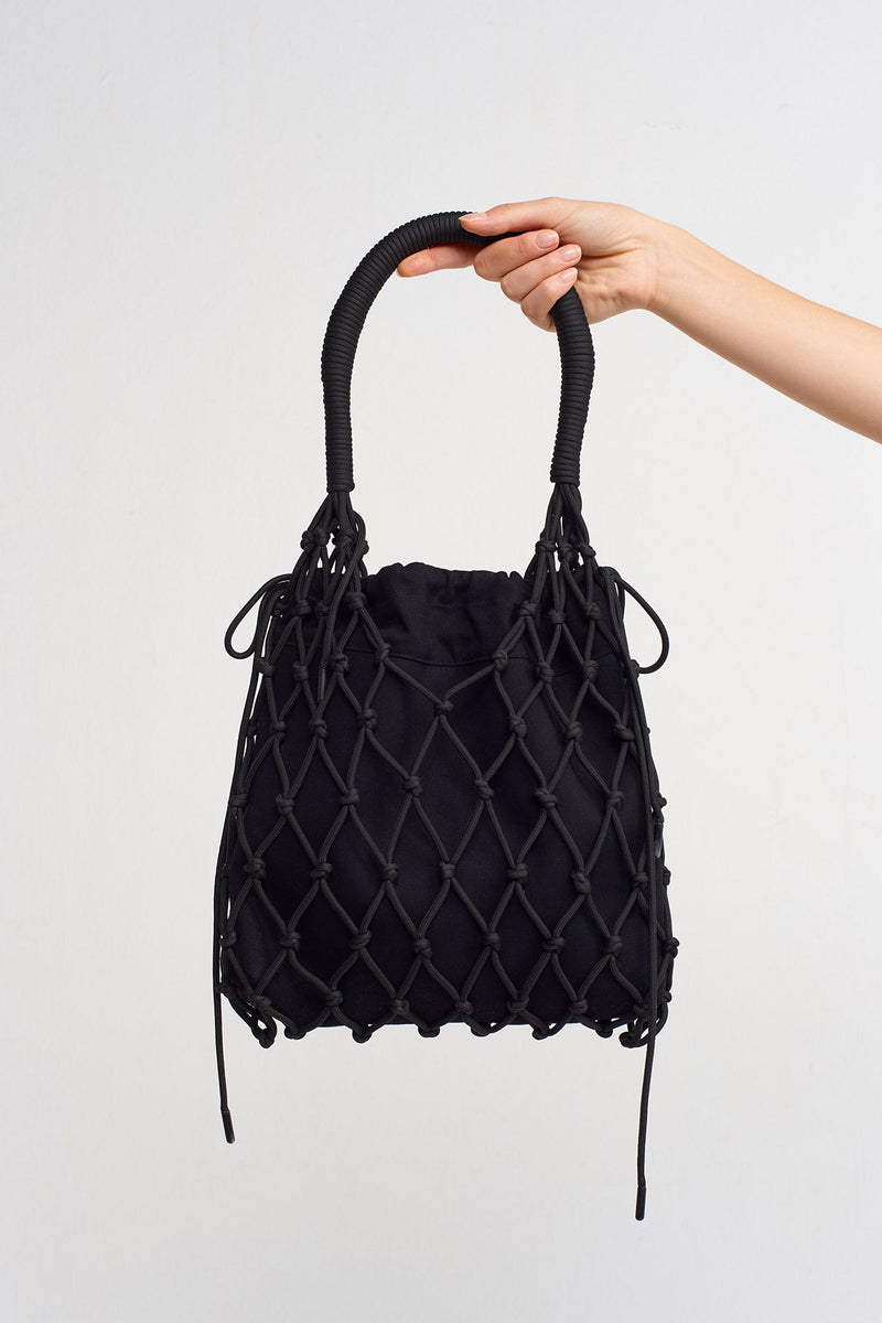 Nu Macramé Handbag Black