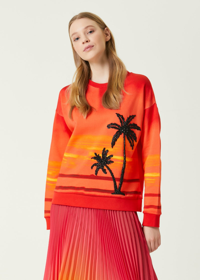 Beymen Club Palm Embroidered Sweatshirt Orange