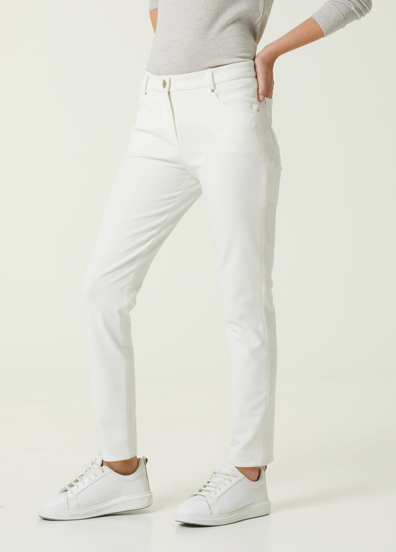 Beymen Collection Normal Waist Slim Leg Trouser White