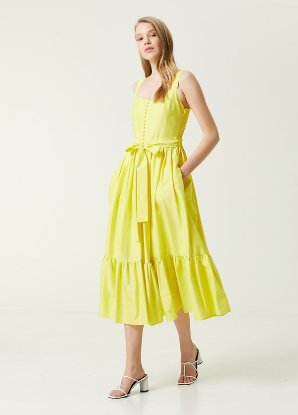 Beymen Club Waist Belted Midi Dress Yellow