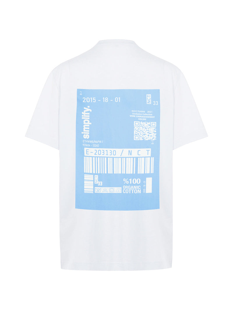 Nocturne Printed Oversized T-Shirt Blue