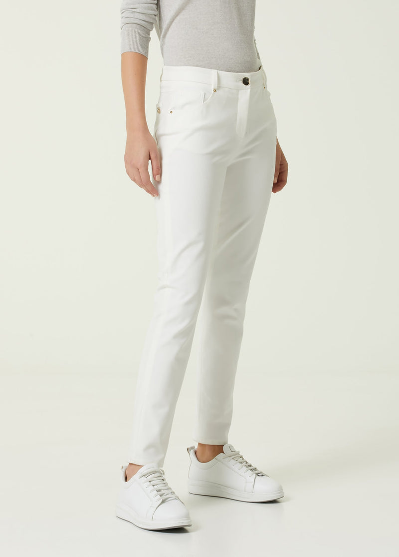 Beymen Collection Normal Waist Slim Leg Trouser White